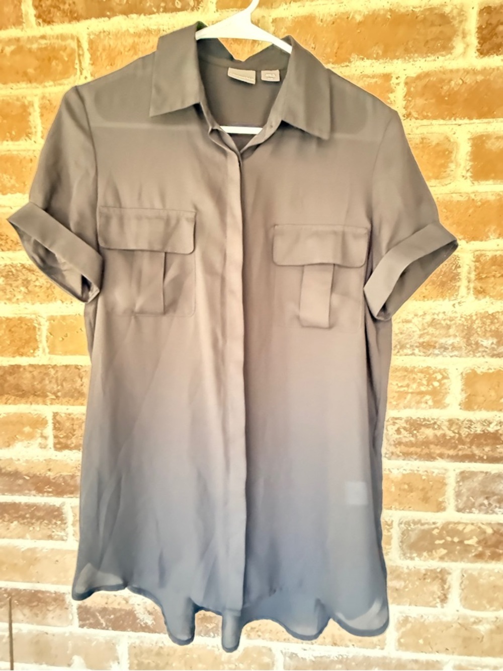 Covington Black Button-Front Blouse